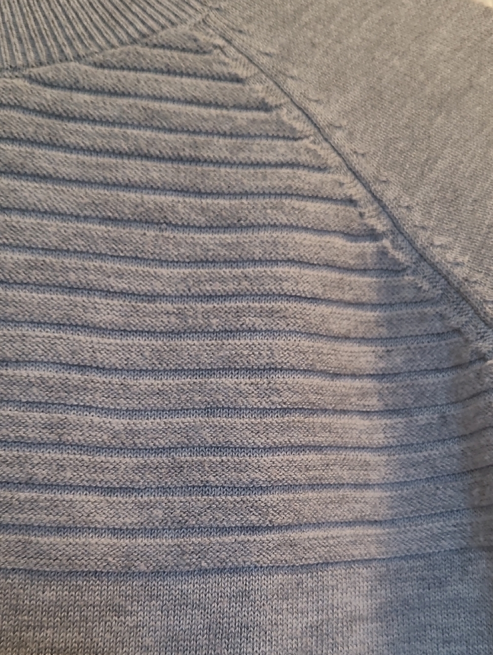 ASOS Light Grey Ribbed Panel Crew Neck Sweater - Picture 4 of 8